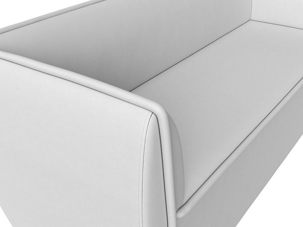 Прямой диван Бергамо 3-х местный (полностью экокожа белая) - Вид 4