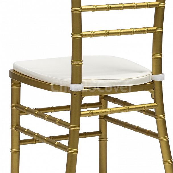 Стул Кьявари золотой, деревянный, с белой подушкой - Вид 4