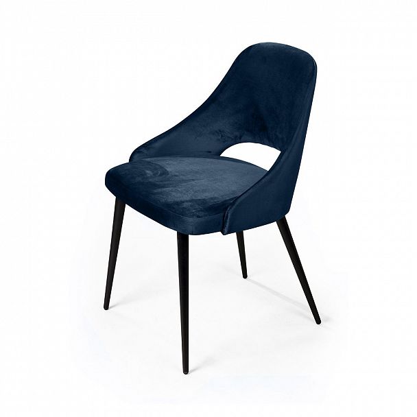 Стул William, бархат синий 29/ черный конус - Вид 6