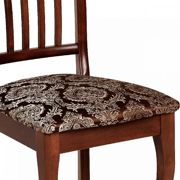 Комплект деревянных стульев с мягким сиденьем Элин Темный орех/Темно-коричневый жаккард, 3 шт. - Вид 11