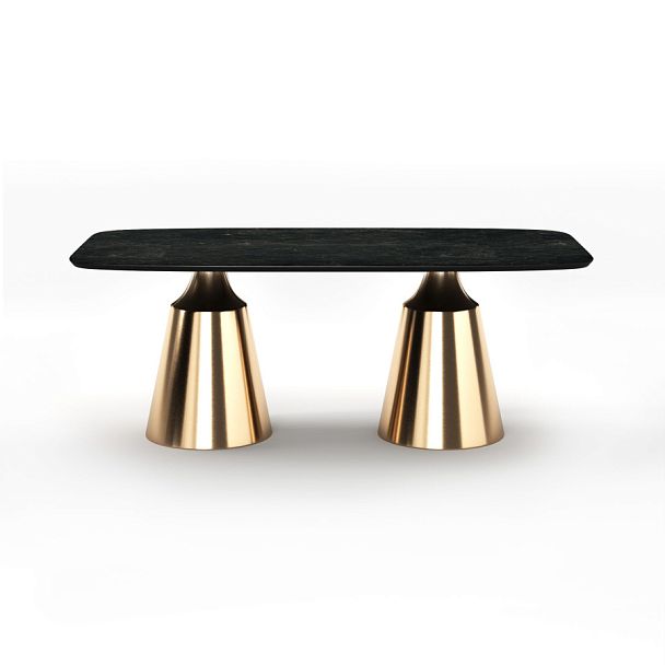 Стол овальный Lucas 200, керамика матовая, черная - Вид 1