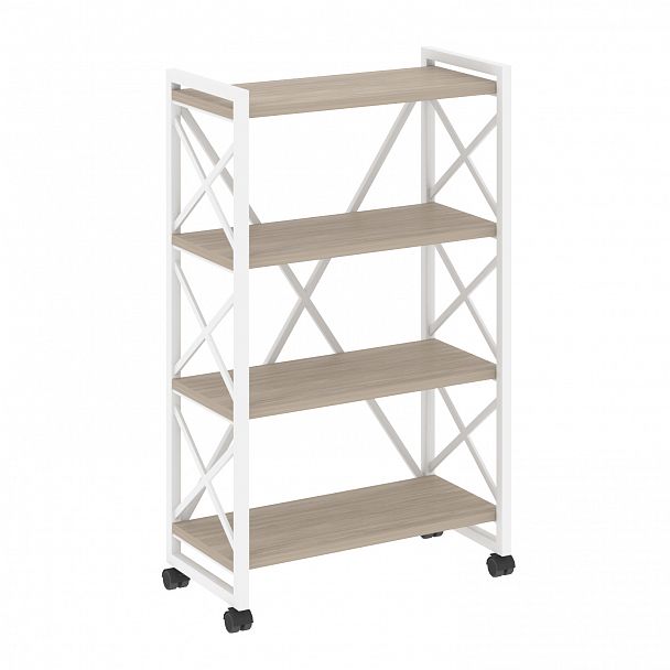 Стеллаж на колесах "Loft" VR.L-MST.K-4.8 дуб аттик/белый - Вид 1