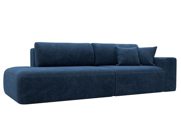 Диван прямой Лига-036 НПБ Модерн подлокотник справа Велюр синий - Вид 1
