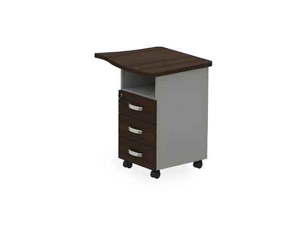 БЕРЛИН / BERLIN Тумба приставная правая 730х600х740 Венге/Серый - Вид 1