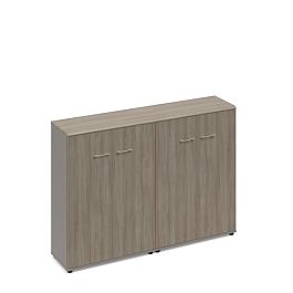 Шкаф средний комбинированный закрытый (топ МДФ) Time metal МР 9392 МП/ВЛ/ВЛ мокко премиум (корпус) / вяз либерти (столешница, топ, фасад) - Фото предпросмотра