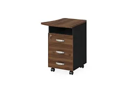 БЕРЛИН / BERLIN Тумба приставная правая 570х600х740 Орех Вармия/Черный - Фото предпросмотра