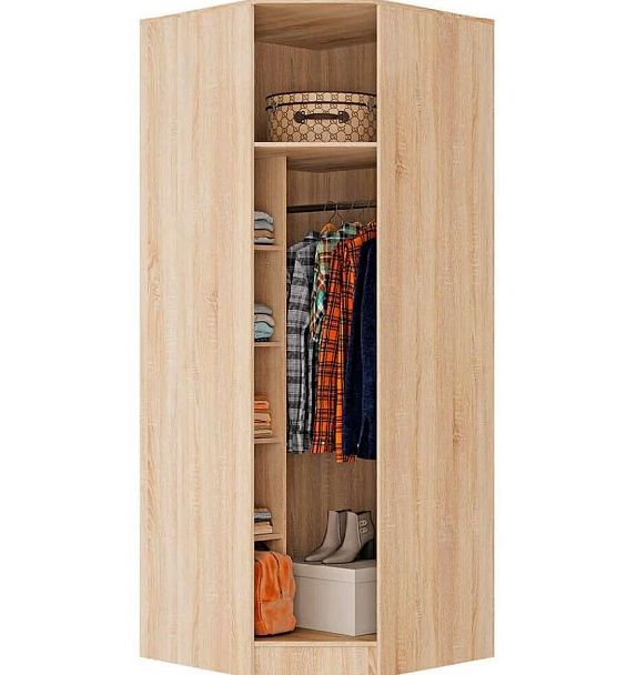 "Сакура" шкаф угловой (876х2216х876) дуб сонома/белый - Вид 2