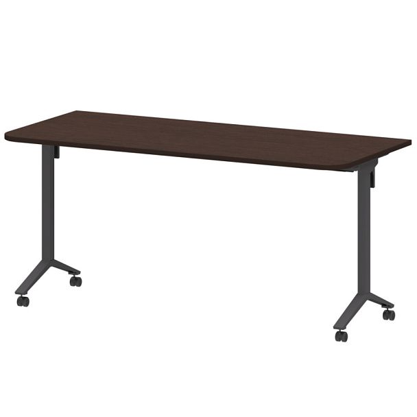 Стол мобильный складной радиусный МБ22-160.70Р Дуб венге/Антрацит 1600x700x750 Моби - Вид 1
