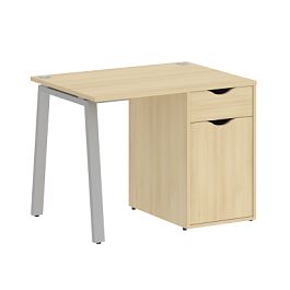 Home Office Стол письменный VR.SP-3-98.1.A Акация/Серый металл 980*720*750 - Фото предпросмотра