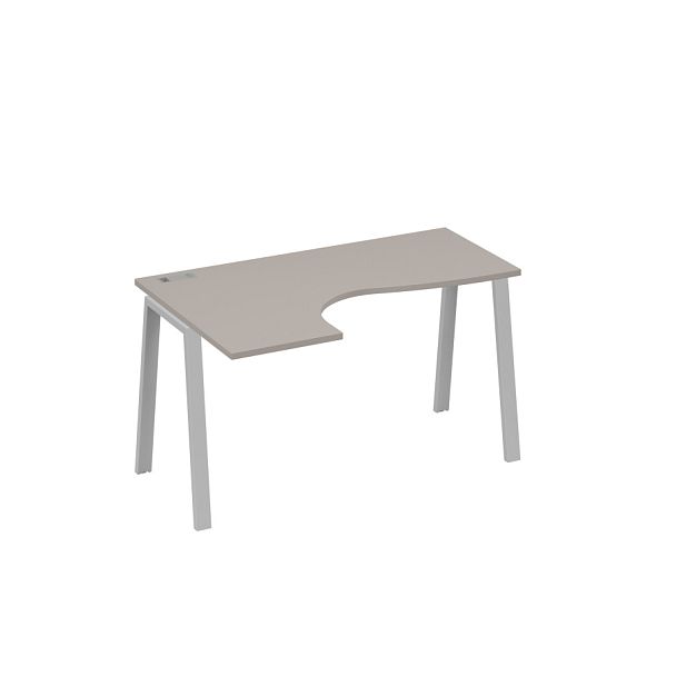 Стол эргономичный левый "Классика" на металлокаркасе TRE A4 А4 Б3 033 БП мокко премиум / металлокаркас серый - Вид 1