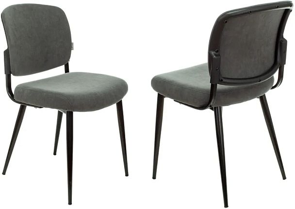 Стул для дома Бюрократ CH-K8_2 комплект 2шт серый Alfa 44 металл черный на ножках (CH-K8_1/GREY_2) - Вид 1