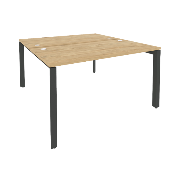 Onix Рабочая станция на П-образном м/к O.MP-D.RS-2.3.7 Тиквуд светлый/Антрацит металл 1380*1475*750 - Вид 1