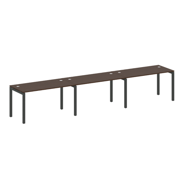 Metal System Quattro Р. ст. на 3 раб. места на П-образном м/к 50БП.СМ-3.3 Венге/Антрацит металл 4200*720*750 - Вид 1