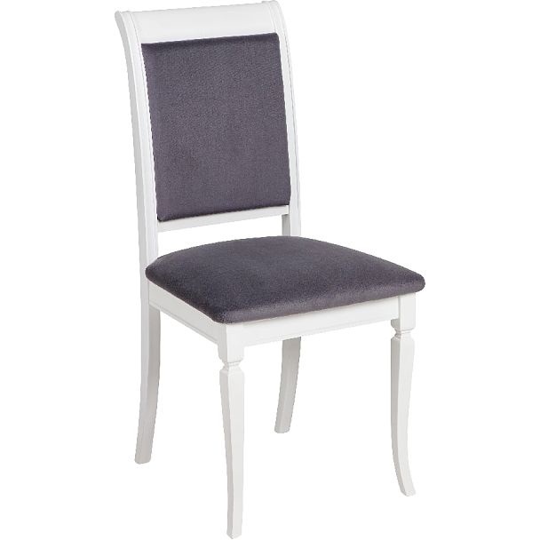 Стул деревянный с мягким сиденьем Бармс Белая эмаль/Серый велюр - Вид 3