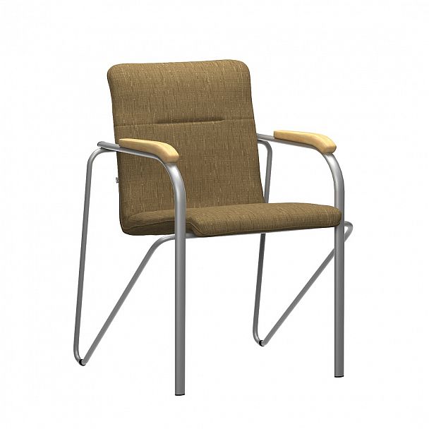 Стул Самба, MAKRO 032, подлокотники-лак, цвет каркаса-серебро - Вид 2