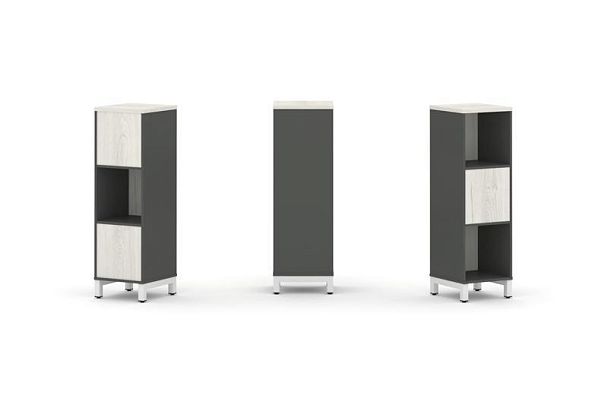 Style Project Набор стеллажа 2-х сторон., 3 яр. SN.NSD-311 Антрацит/Дуб Наварра/Металл Белый 387*400 - Вид 1