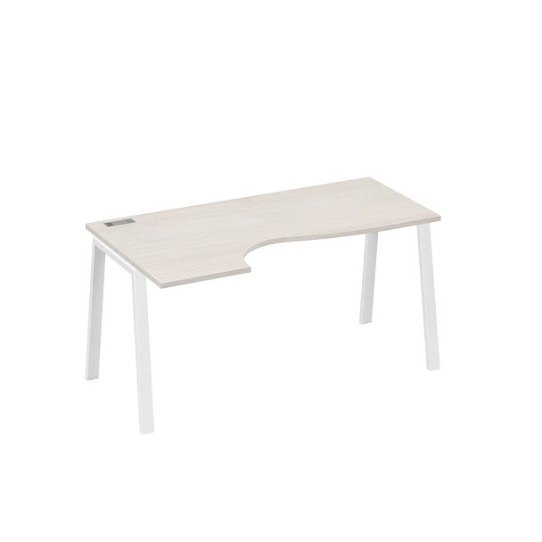 Стол эргономичный левый "Классика" на металлокаркасе TRE A4 А4 Б3 045 БП дуб / металлокаркас белый - Вид 1