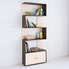 Стеллаж Ромео-2 (700*1800*250) венге/дуб молочный - Фото предпросмотра