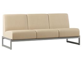 Диван Everprof Solo трехместный Металл Серый Экокожа Бежевый - Фото предпросмотра