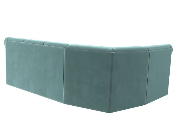 Диван угловой Карнелла левый (полностью Велюр бирюзовый) - Вид 6