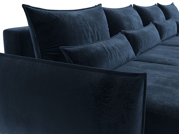 Диван П-образный Лига-051 НПБ Лонг Велюр синий - Вид 4