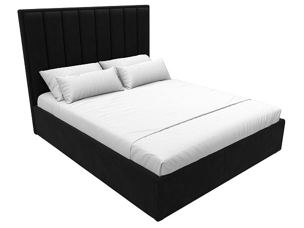 Интерьерная кровать Афродита 160 (полностью микровельвет черный) - Вид 4