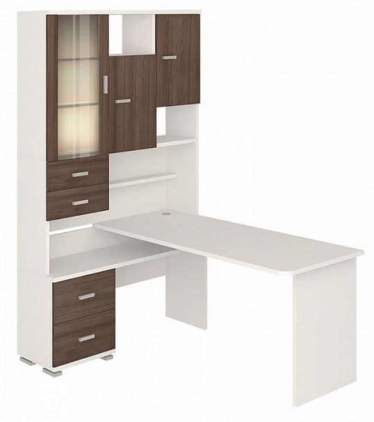 Стол компьютерный Домино СР-620/160 Белый/Шамони левый - Вид 2