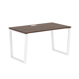 Стол прямой EVST 1380 Дуб Денвер тёмный/Белый 1360х800х750 EDIS - Фото предпросмотра