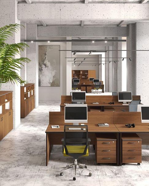 Шкаф для документов с ящиками со стеклянными прозрачными дверями Дин Р ДР 993 СО французский орех - Вид 9