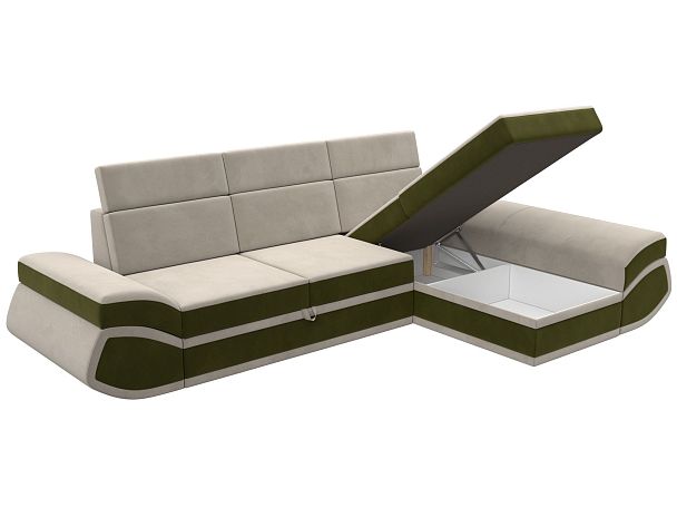 Диван угловой Лига-032 правый угол Микровельвет бежевый - Вид 8