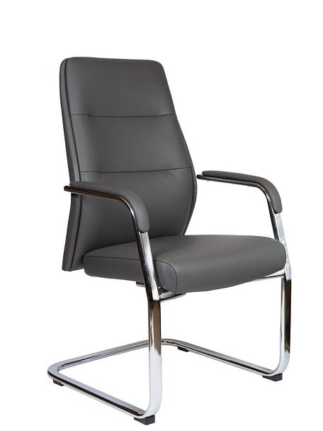 Кресло офисное / Nancy CF grey / алюминиевая  база/ серая экокожа - Вид 1