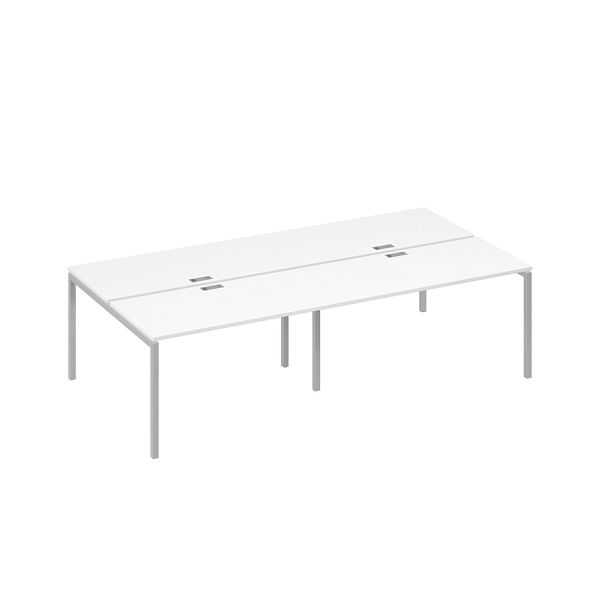 Станция рабочая на металлокаркасе DUE 4х140 A4 А4 С2 174-2 БП белый премиум / металлокаркас серый - Вид 1