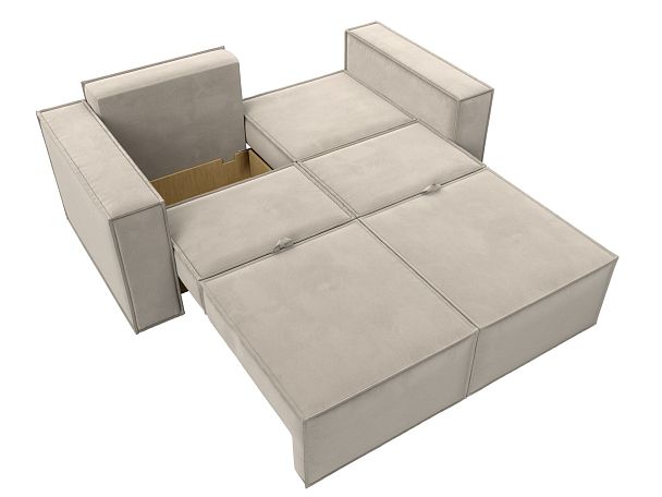 Диван прямой Куба мини Микровельвет бежевый - Вид 9