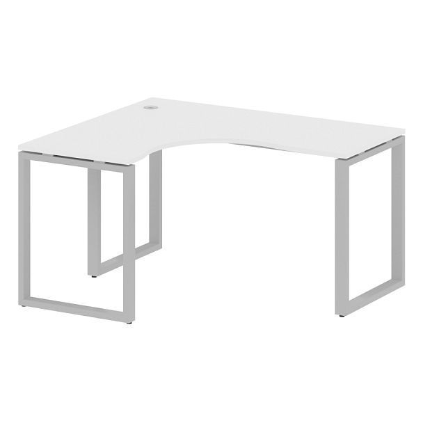 Metal System Стол криволинейный левый на О-образном м/к БО.СА-3 (L) Белый/Серый металл 1400*1200*750 - Вид 1