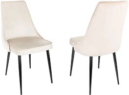 Стул для дома Бюрократ CH-K4_2 комплект 2шт бежевый Holland 06 металл черный на ножках (CH-K4_1/HL07_2) - Фото предпросмотра