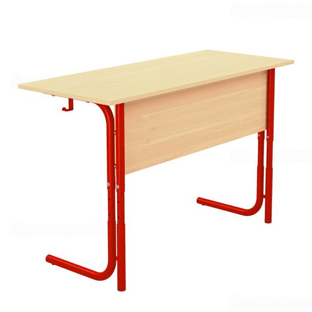 Стол ученический 100РВ, 2-местный, регулируемый на круглой трубе (м/к Красный, Синий, Зеленый), гр.5-7 - Вид 1