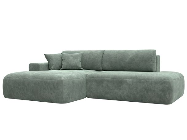 Диван угловой Лига-036 НПБ Модерн левый угол Велюр зеленый - Вид 1