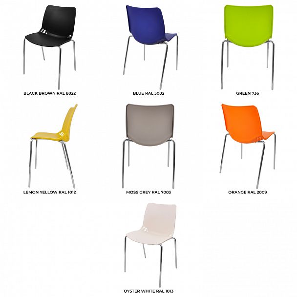 Стул Race (4 ножки) каркас Хром, синий, стопируемый - Вид 6