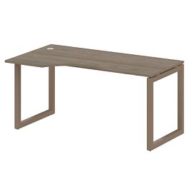 Metal System Quattro Стол криволинейный левый на О-образном м/к 50БО.СА-1 (L) Вяз/Мокко металл 1600*900*750 - Фото предпросмотра