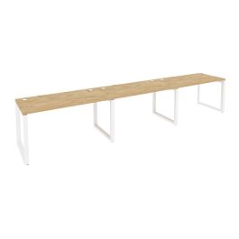 Onix Рабочая станция на О-образном м/к O.MO-RS-3.3.7 Тиквуд светлый/Белый металл 4140*720*750 - Фото предпросмотра