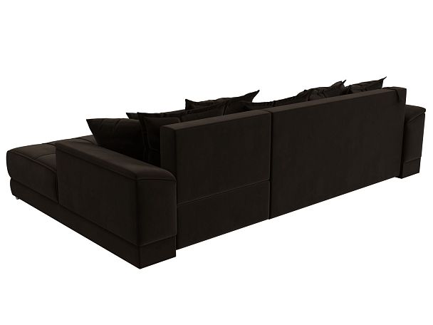 Угловой диван НордСтар правый угол Микровельвет коричневый - Вид 5