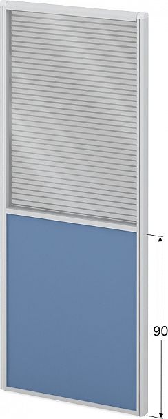 Модуль комбинированный "Мобильные офисные перегородки «Логика»" ПК-ЛГ-МДК200х80/90Ж/Д-В1-305 серый - Вид 1