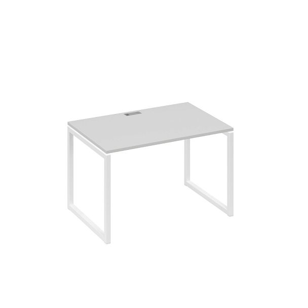 Стол письменный на металлокаркасе QUATTRO A4 А4 Б4 023 БП серый / металлокаркас белый - Вид 1