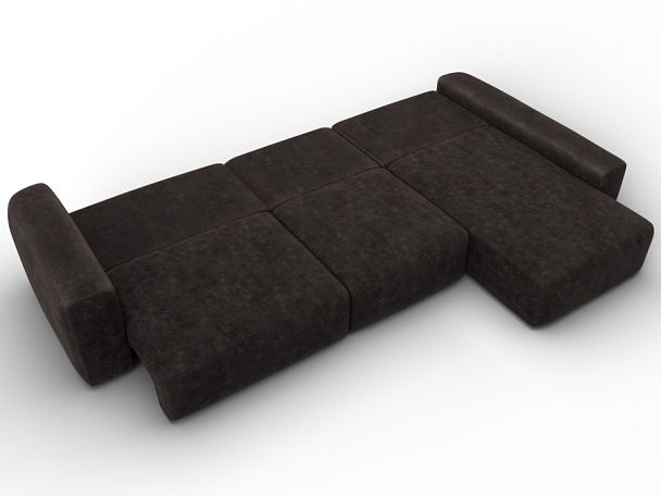 Диван угловой Лига-066 НПБ Лонг угол правый Велюр коричневый - Вид 11