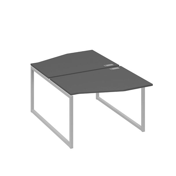 Рабочая станция каркас QUATTRO (2х120) столы Техно A4 А4 Б4 189 БП антрацит премиум / металлокаркас серый - Вид 1