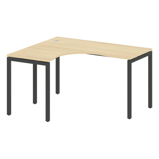 Metal System Quattro Стол криволинейный левый на П-образном м/к 40БП.СА-3 (L) Акация/Антрацит металл 1400*1200*750 - Вид 1