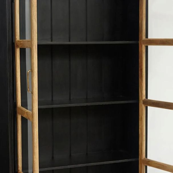 Шкаф книжный Secret de Maison Блэк Лэйбл/Black Label (мод. DA-2289), дерево акация, манго, мдф, черный/натуральный - Вид 2