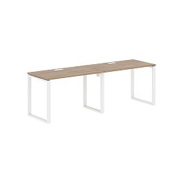 Стол 2-х местный EQWST 2367 Дуб Денвер светлый/Белый 2326х670х750 EDIS - Фото предпросмотра