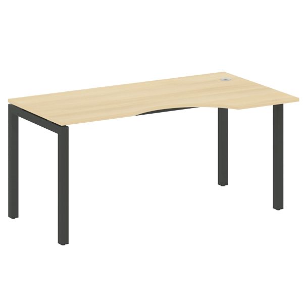 Metal System Quattro Стол криволинейный правый на П-образном м/к 50БП.СА-1 (R) Акация/Антрацит металл 1600*900*750 - Вид 1