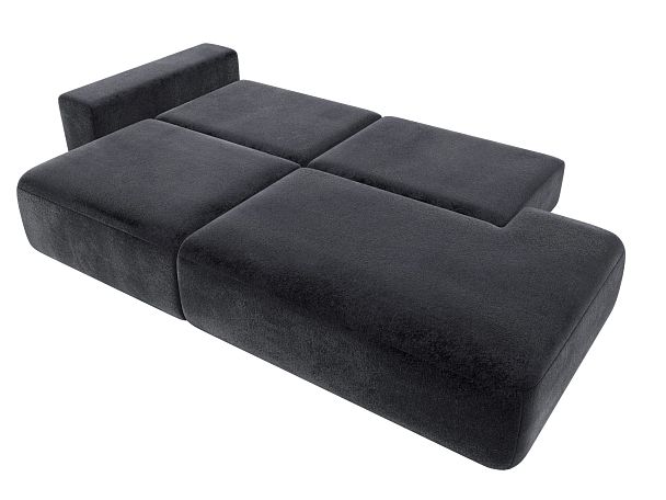 Диван прямой Лига-036 НПБ Модерн подлокотник слева Велюр серый - Вид 9